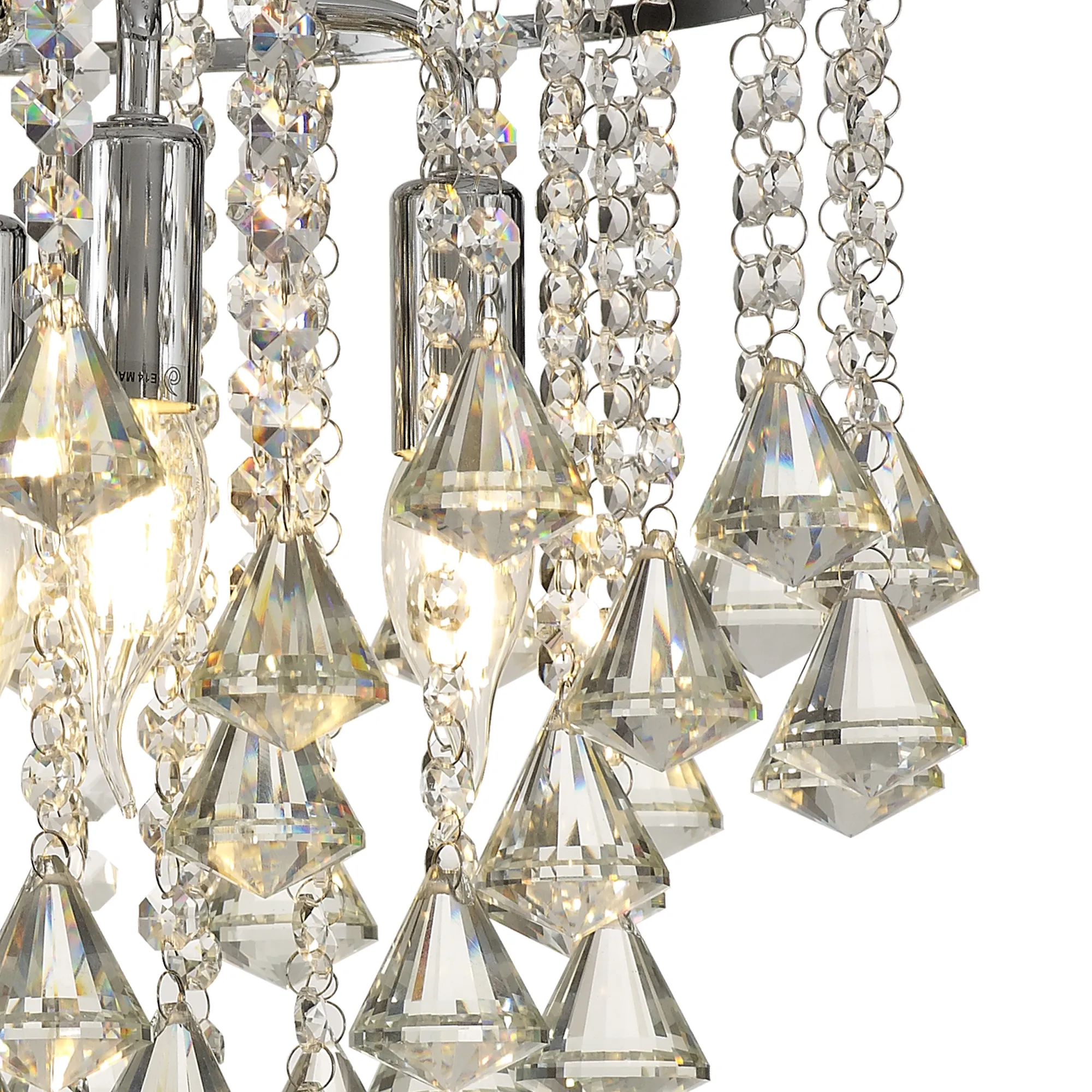 Inina Crystal Ceiling 4 Light Polished Chrome IL30770  Diyas Inina Polished Chrome